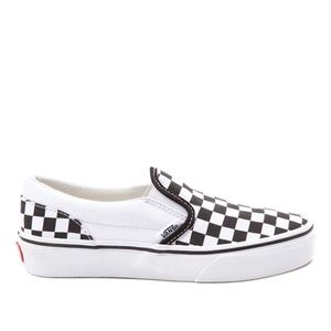 Vans Slip-On Checkerboard Skate Shoe - Little Kid/ Big Kid Black White size 3